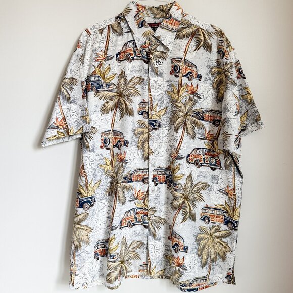 POINT ZERO - Fun Summer Shirt - Mens - Palm Print - XLT - Picture 1 of 4